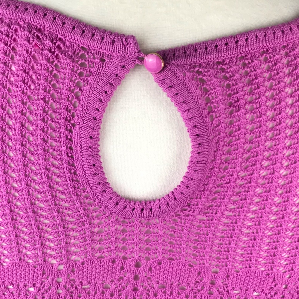 Lily Pulitzer Pink Crochet Dress w/ Keyhole Back. - Picture 6 of 8
